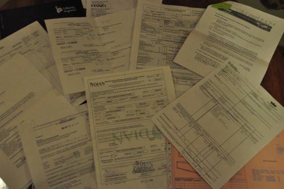 Alguns dos documentos requeridos ou processados para o  envio da Fiona da Colômbia ao Panamá